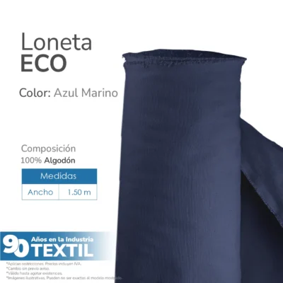 Loneta ECO 1.50 M ancho Azul Marino 225 gr: imagen 2