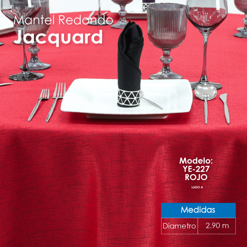 Mantel Yackard Redondo YE-227 VENECIA ROJO