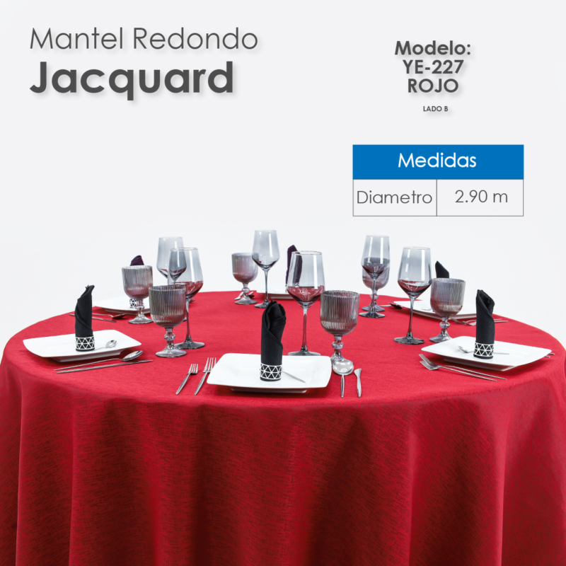Mantel Yackard Redondo YE-227 VENECIA ROJO