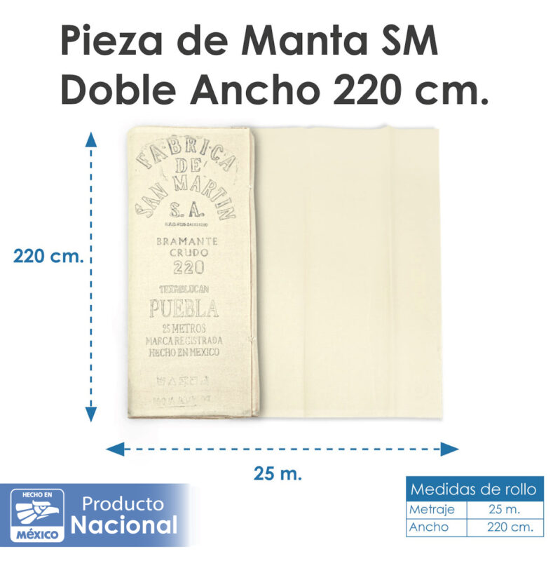 Manta S/M cruda 220 100% algodón