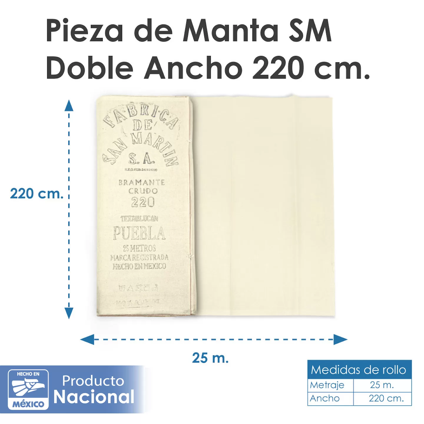Manta S/M cruda 220 100% algodón: imagen 2