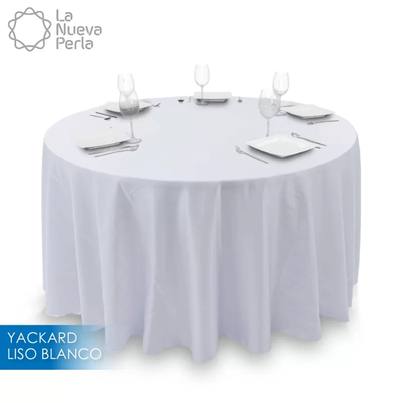 Mantel Redondo Yackard Liso 290 D Blanco