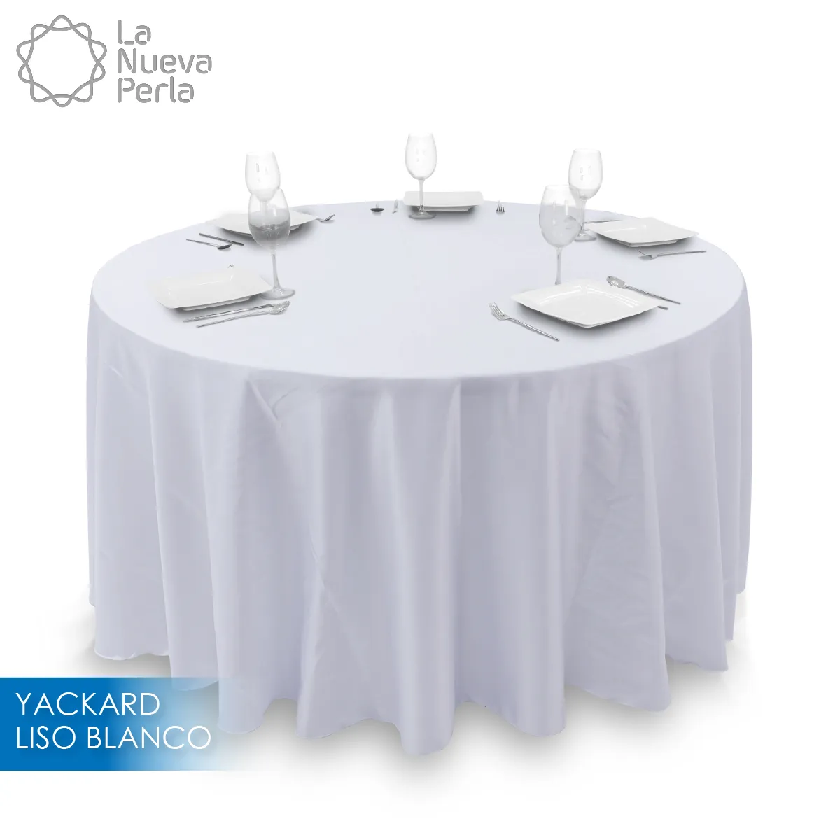 Mantel Redondo Yackard Liso 290 D Blanco: imagen 1
