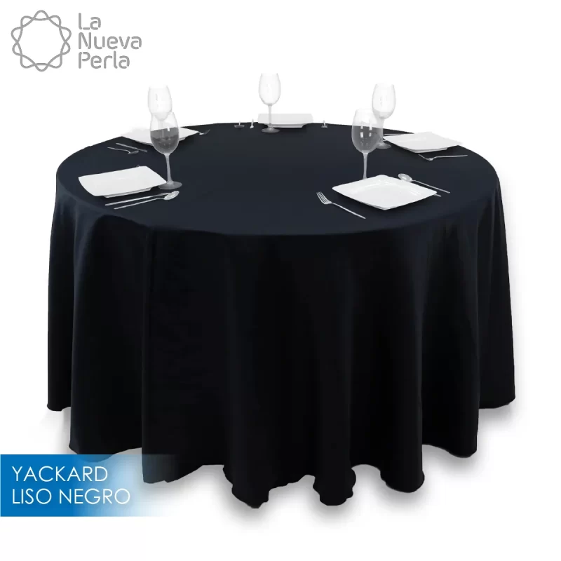 Mantel Redondo Yackard Liso 290 D Negro