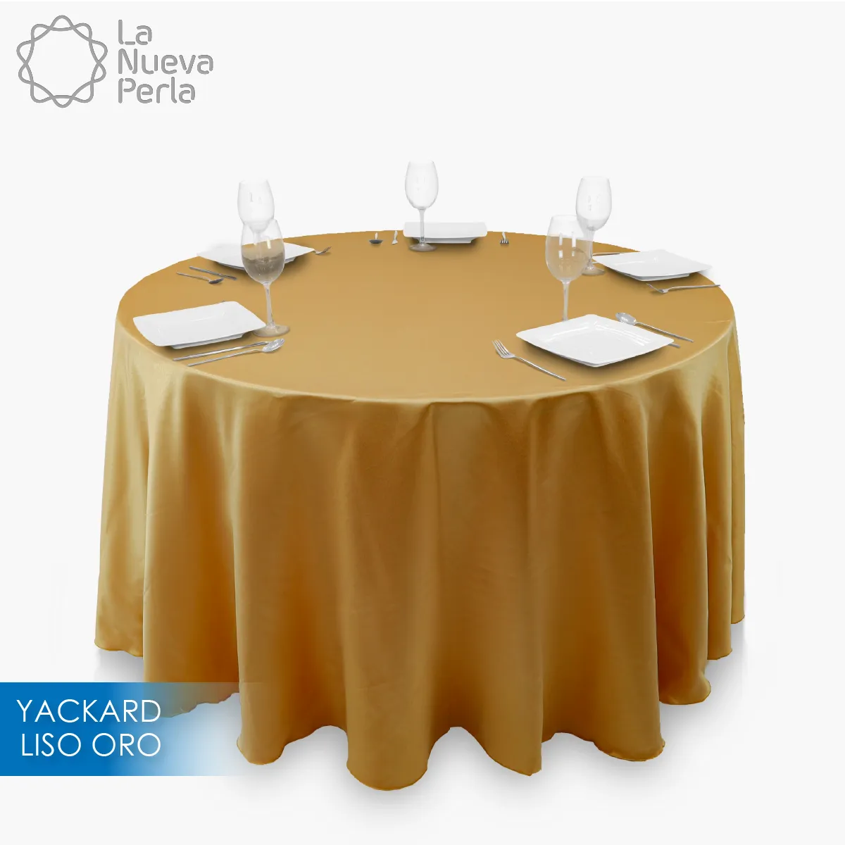 Mantel Redondo Yackard Liso 290 D Oro: imagen 1