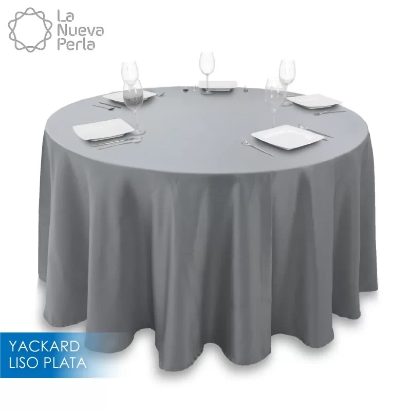 Mantel Redondo Yackard Liso 290 D Plata