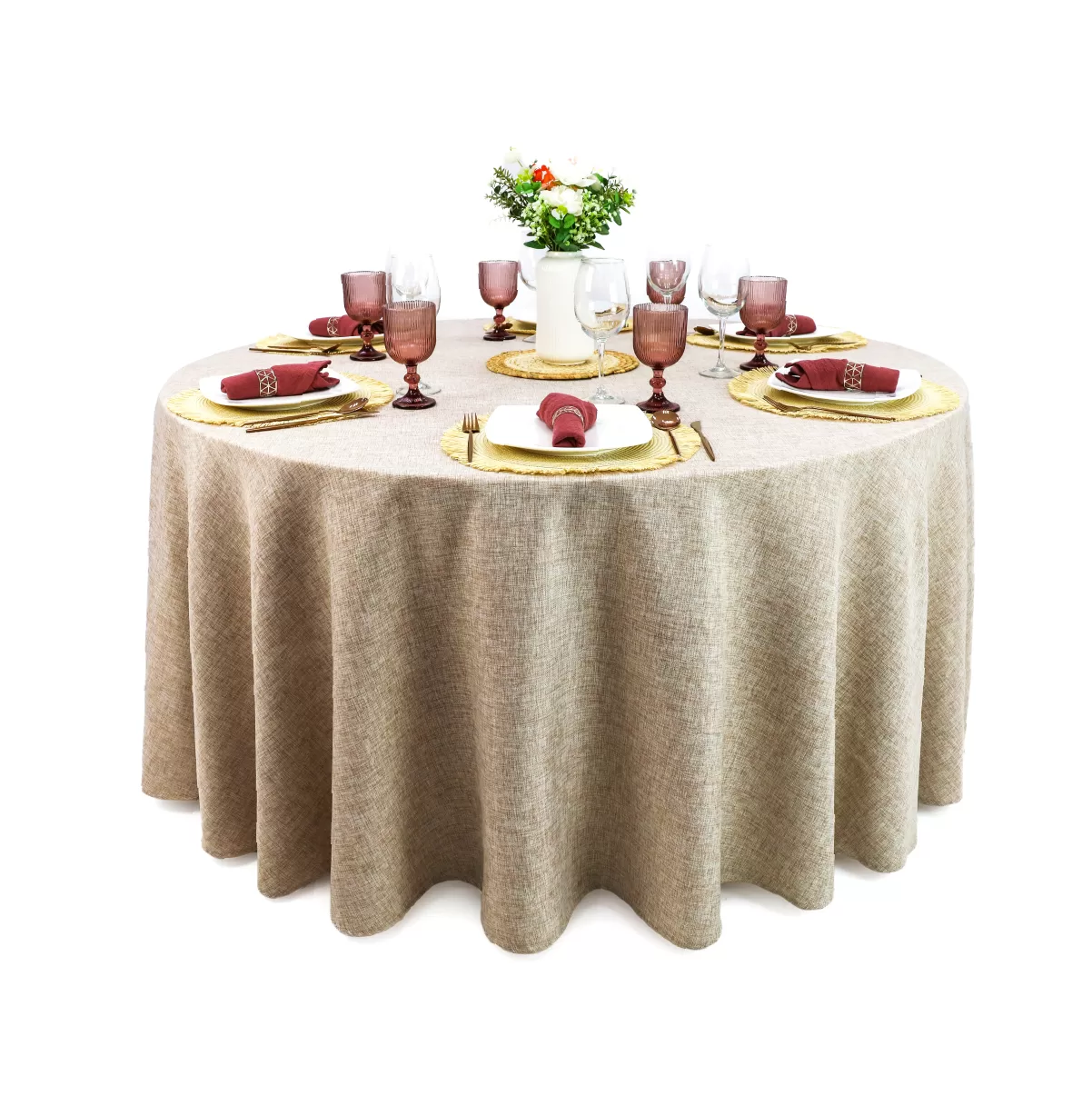 Mantel Redondo Lino Ginebra 2.90 D Beige: imagen 1