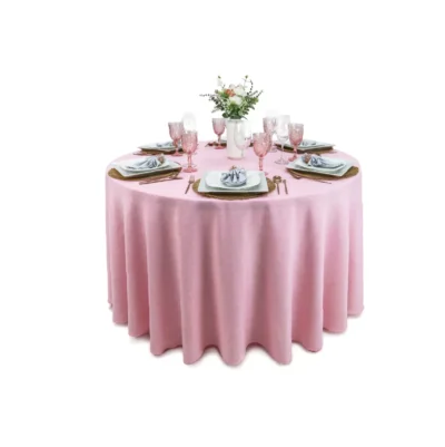 Mantel Redondo Lino Ginebra 2.90 D Rosa Pastel