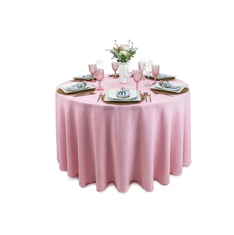 Mantel Redondo Lino Ginebra 2.90 D Rosa Pastel