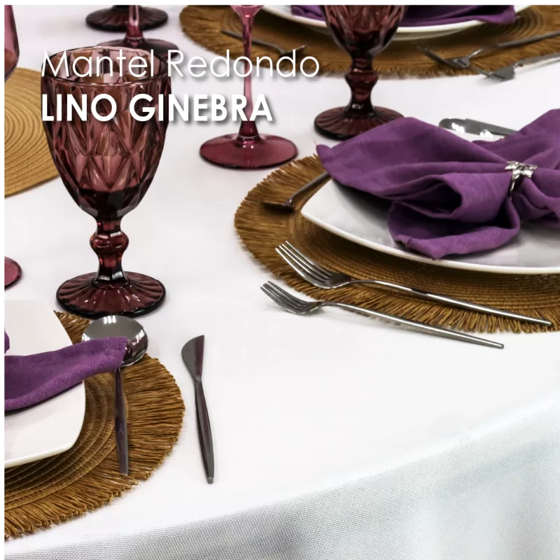 Mantel Redondo Lino Ginebra 2.90 D Blanco