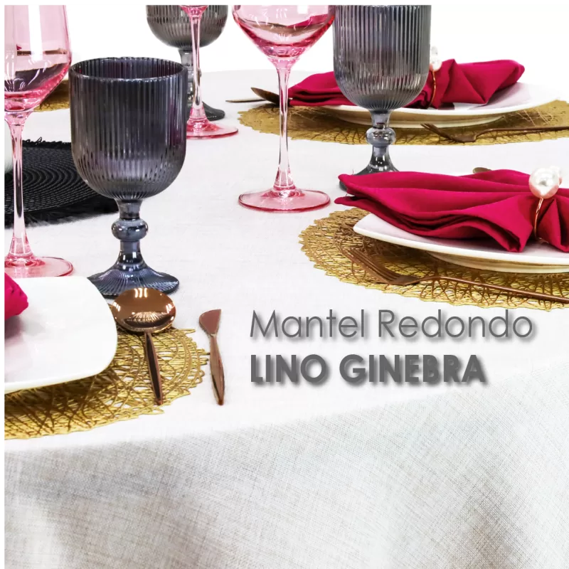 Mantel Redondo Lino Ginebra 2.90 D Arena