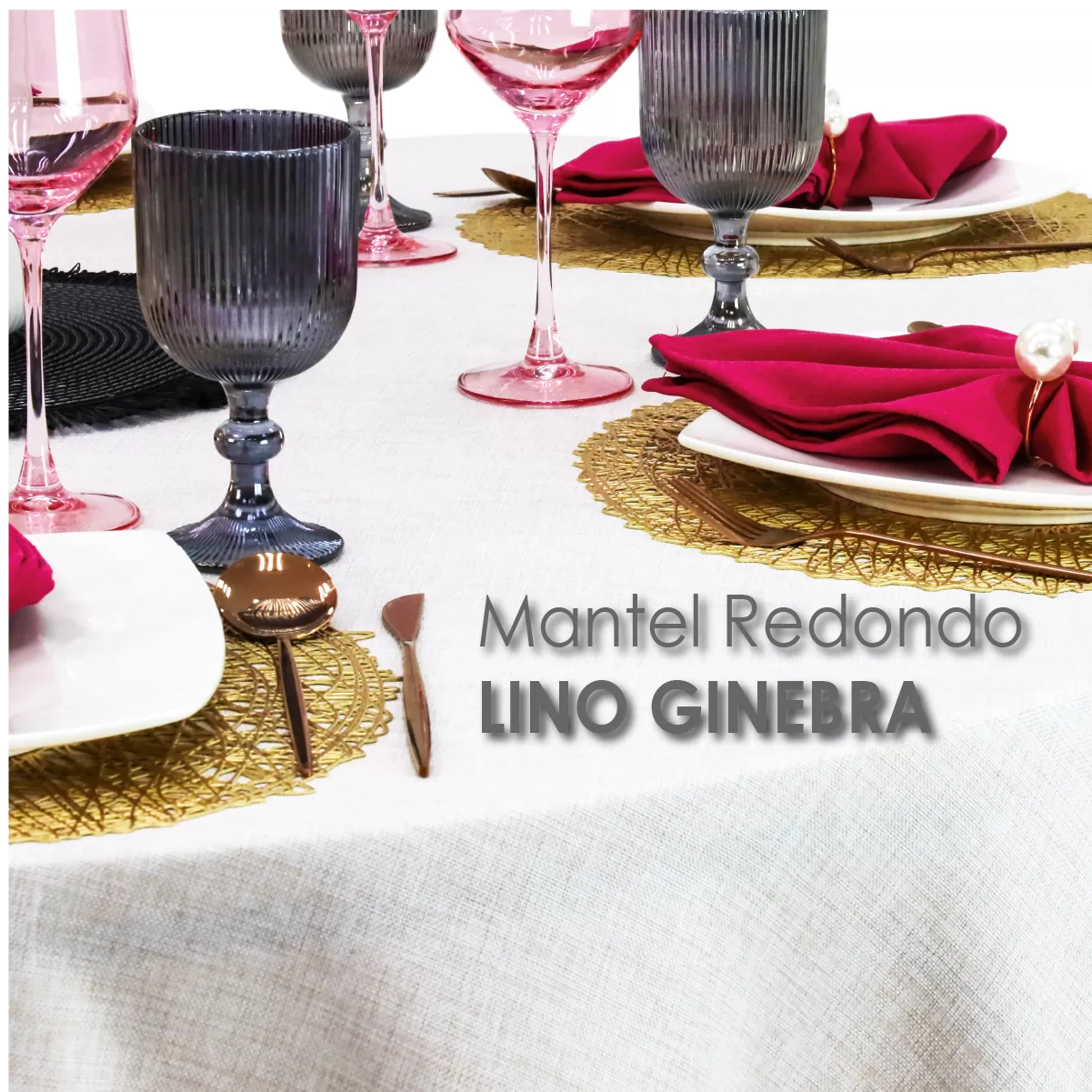 Mantel Redondo Lino Ginebra 2.90 D Arena: imagen 3