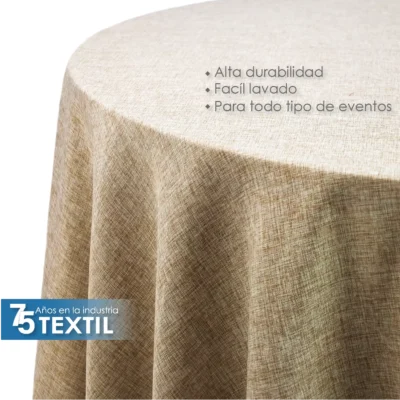 Mantel Redondo Lino Ginebra 2.90 D Beige: imagen 3