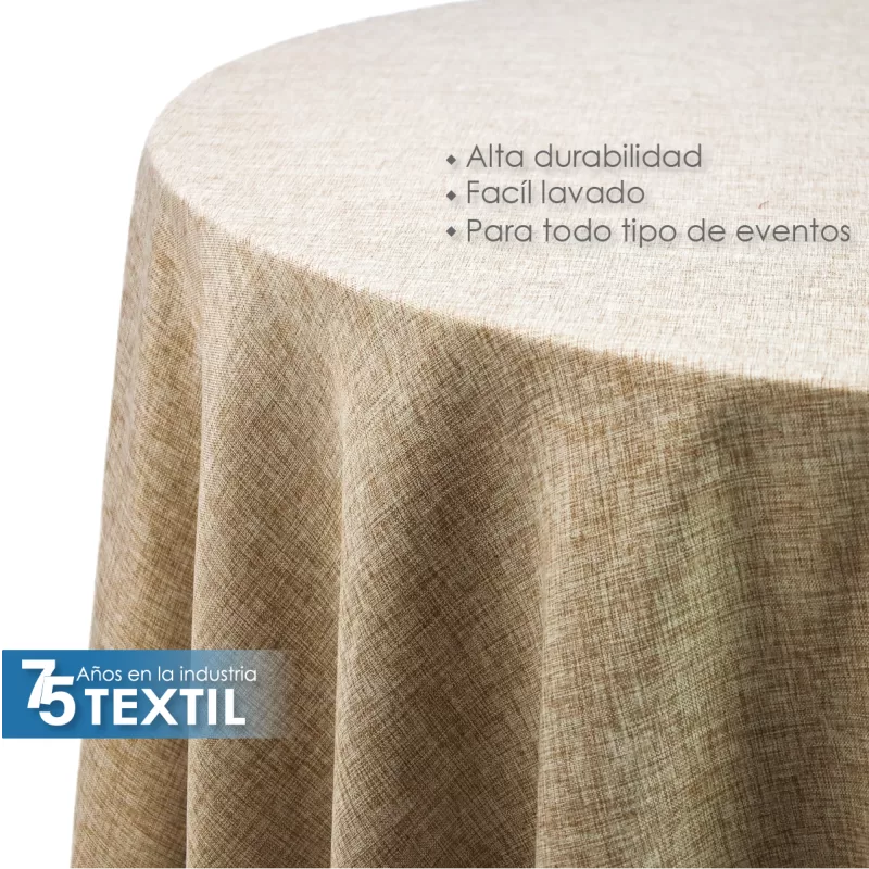 Mantel Redondo Lino Ginebra 2.90 D Beige