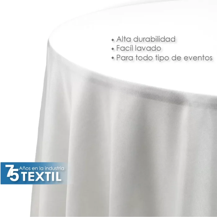 Mantel Redondo Lino Ginebra 2.90 D Blanco