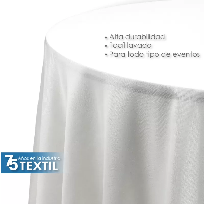 Mantel Redondo Lino Ginebra 2.90 D Blanco
