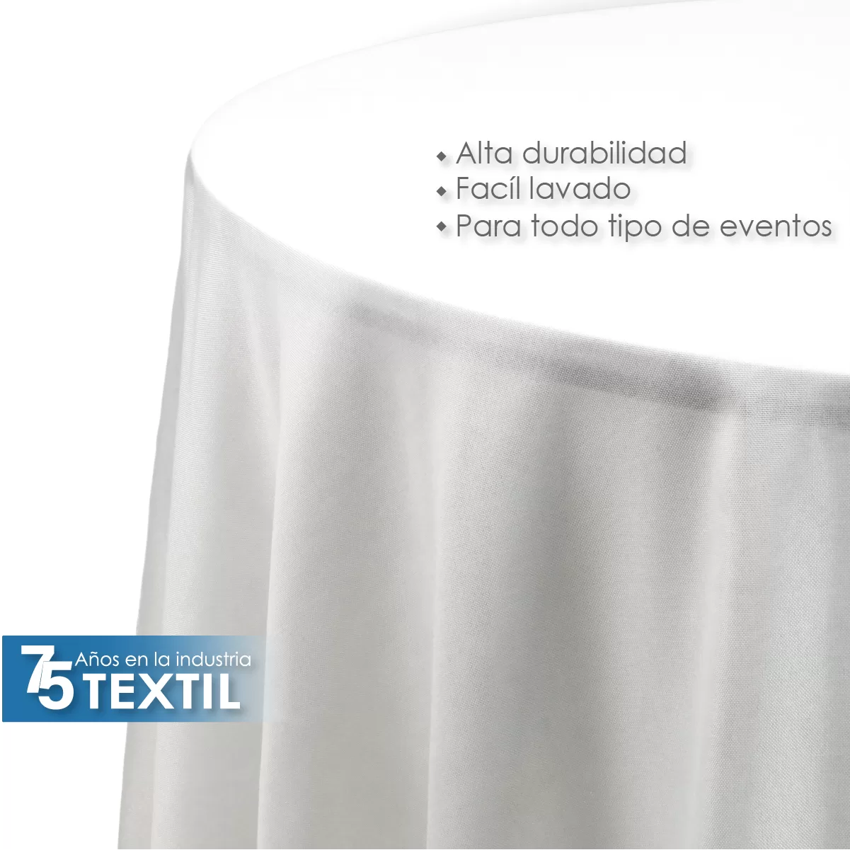 Mantel Redondo Lino Ginebra 2.90 D Blanco: imagen 4