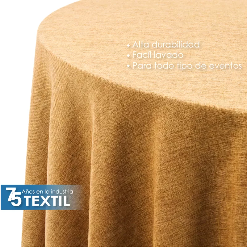Mantel Redondo Lino Ginebra 2.90 D Camello