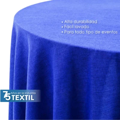 Mantel Redondo Lino Ginebra 2.90 D Azul Rey: imagen 3