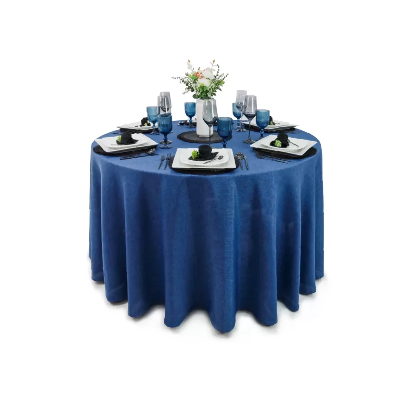 Mantel Redondo Lino Ginebra 2.90 D Azul Marino