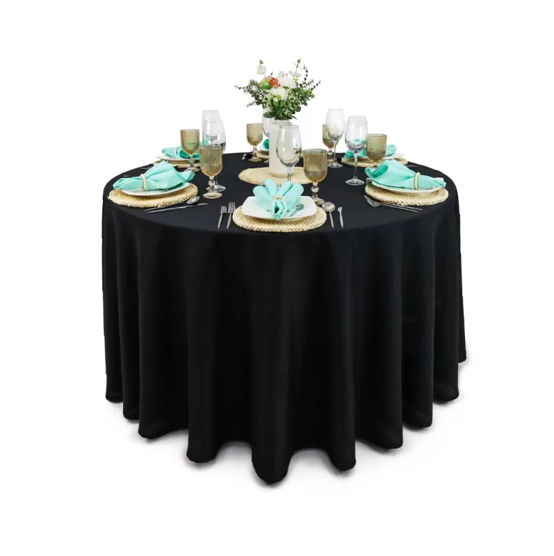 Mantel Redondo Lino Ginebra 2.90 D Negro