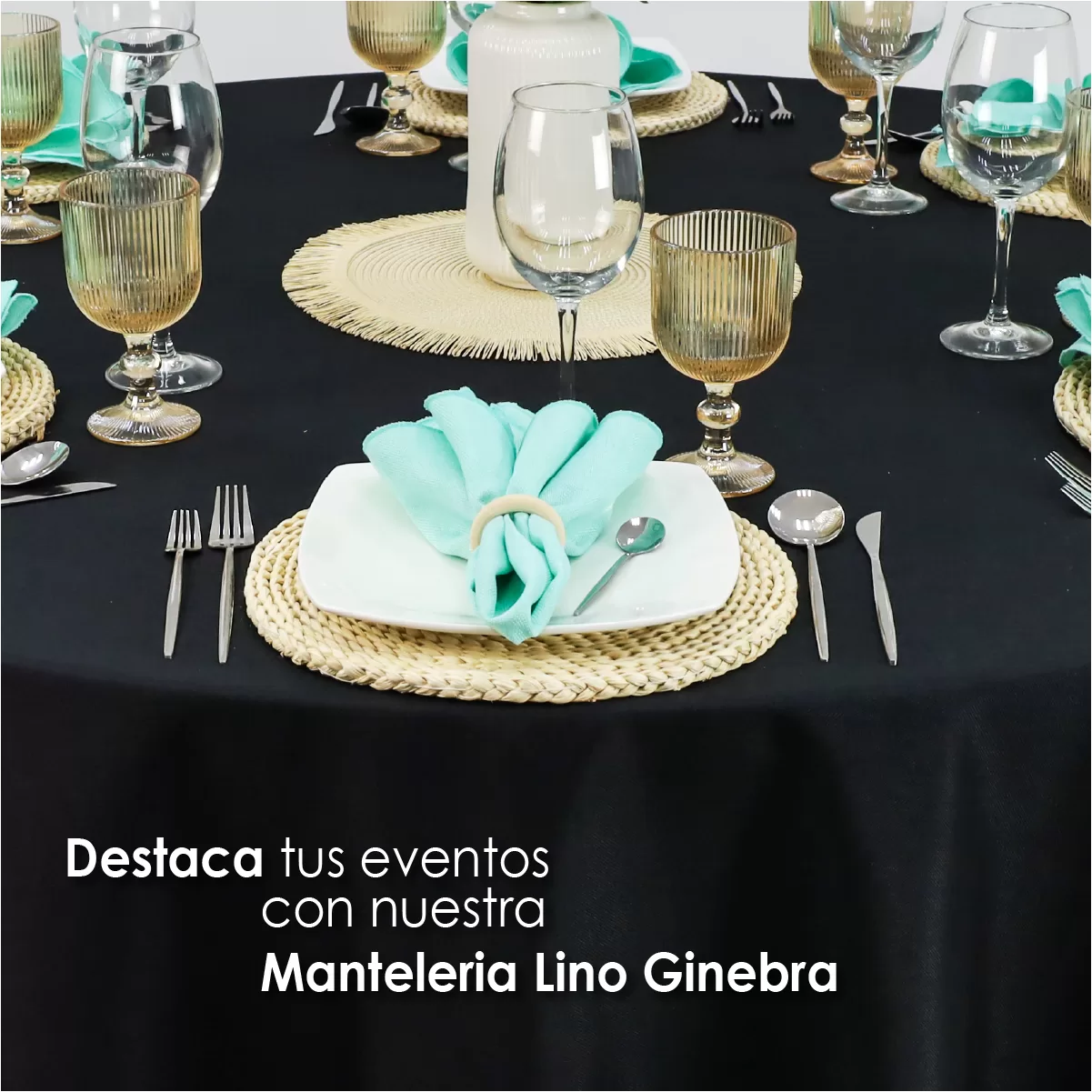 Mantel Redondo Lino Ginebra 2.90 D Negro: imagen 6