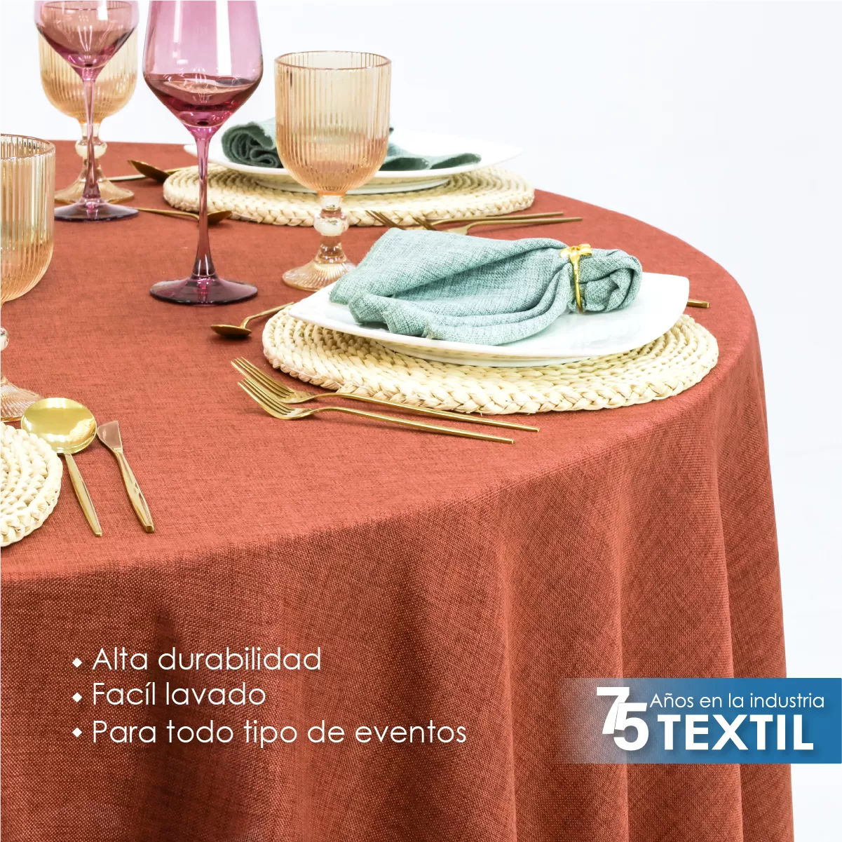 Mantel Redondo Lino Ginebra 2.90 D Tabaco: imagen 5