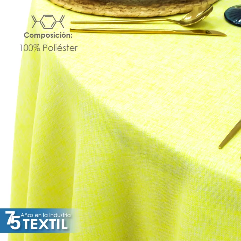 Mantel Redondo Lino Ginebra 2.90 D Amarillo