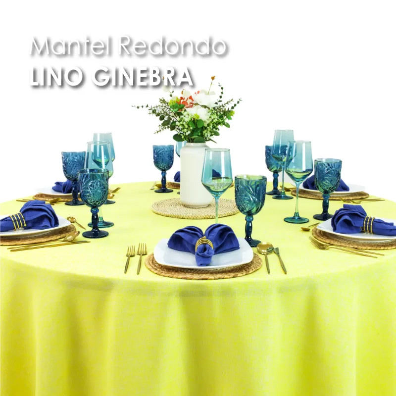 Mantel Redondo Lino Ginebra 2.90 D Amarillo