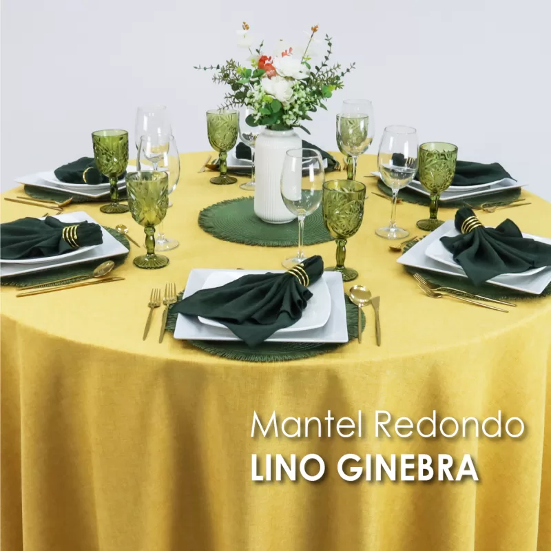 Mantel Redondo Lino Ginebra 2.90 D Mostaza
