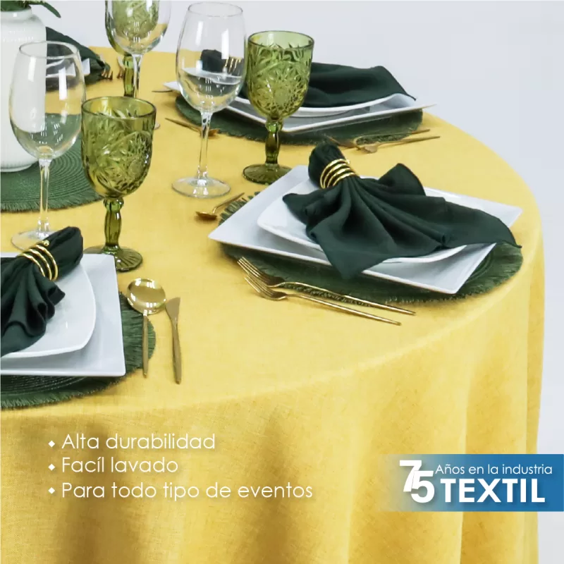 Mantel Redondo Lino Ginebra 2.90 D Mostaza