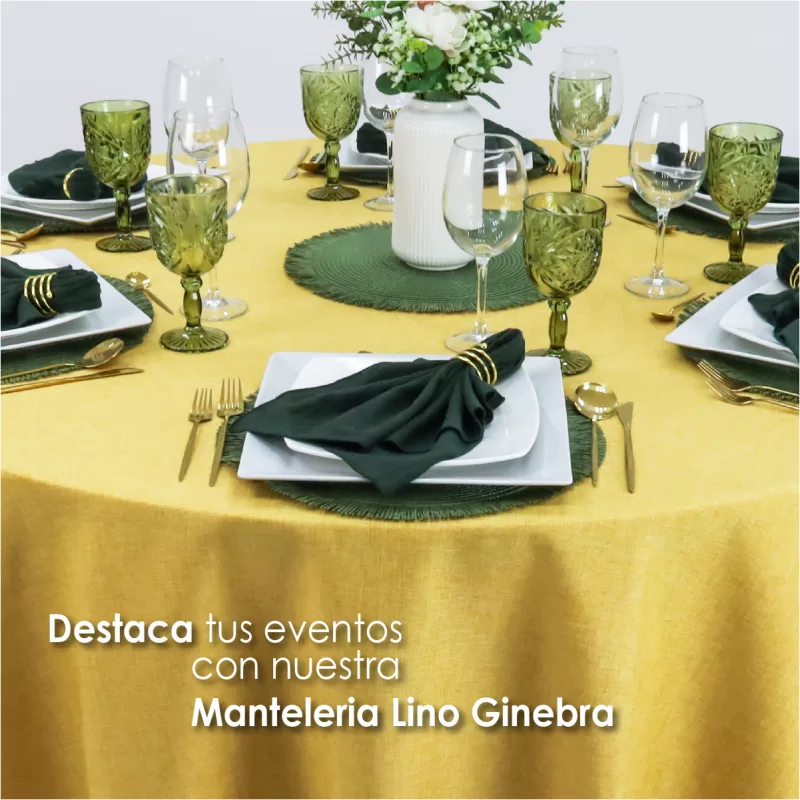 Mantel Redondo Lino Ginebra 2.90 D Mostaza
