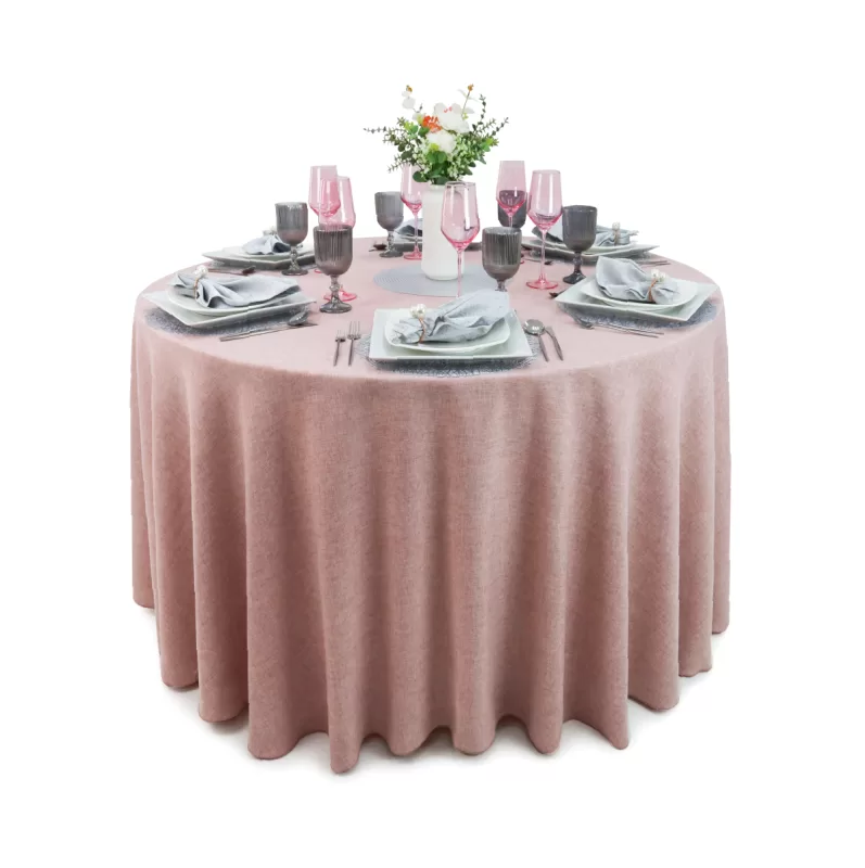 Mantel Redondo Lino Ginebra 2.90 D Palo de Rosa Obscuro