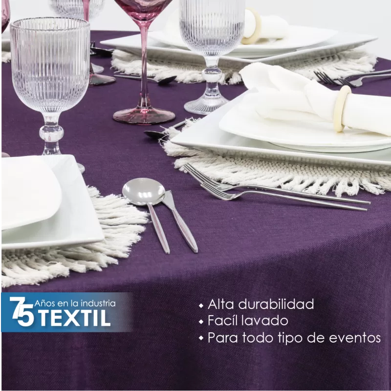 Mantel Redondo Lino Ginebra 2.90 D Uva
