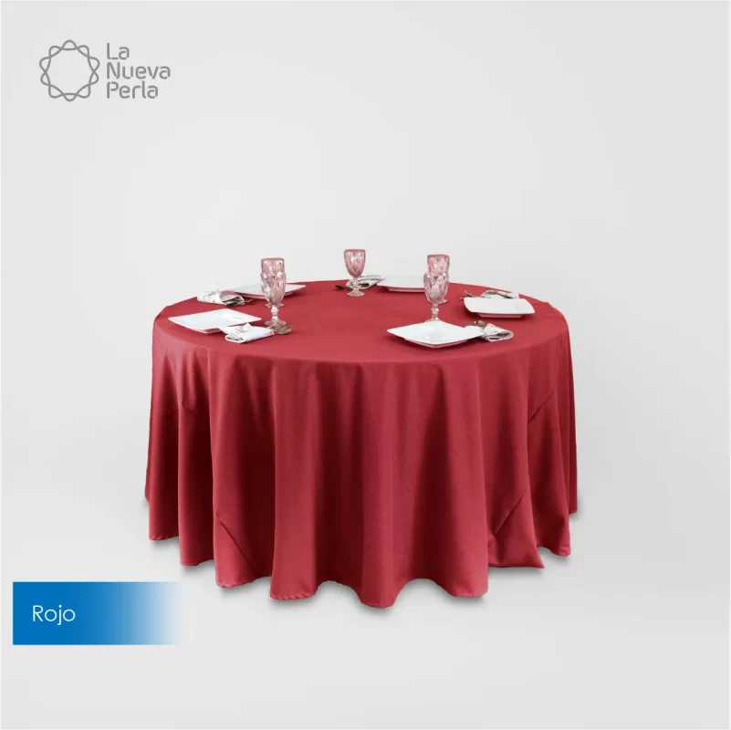 Mantel Redondo Lino Venecia 2.90 D Rojo