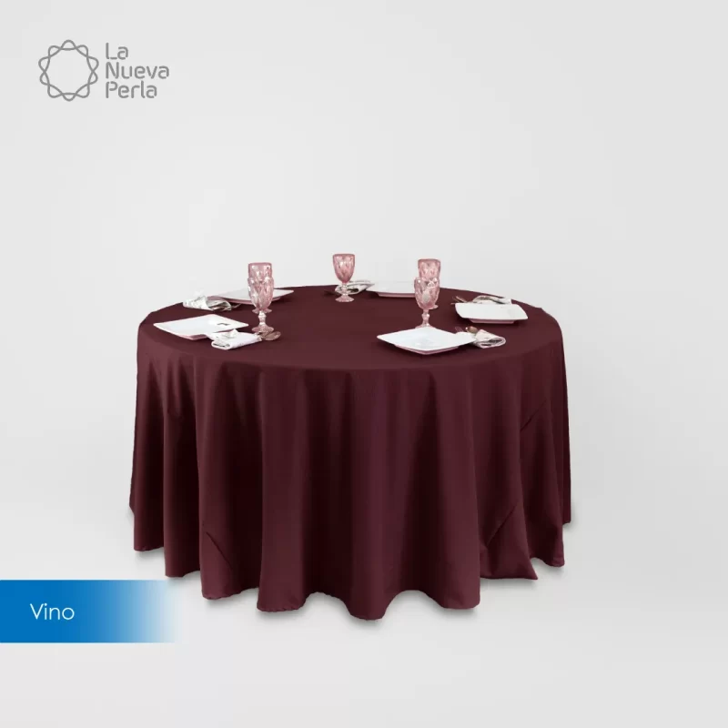 Mantel Redondo Lino Venecia 2.90 D Vino