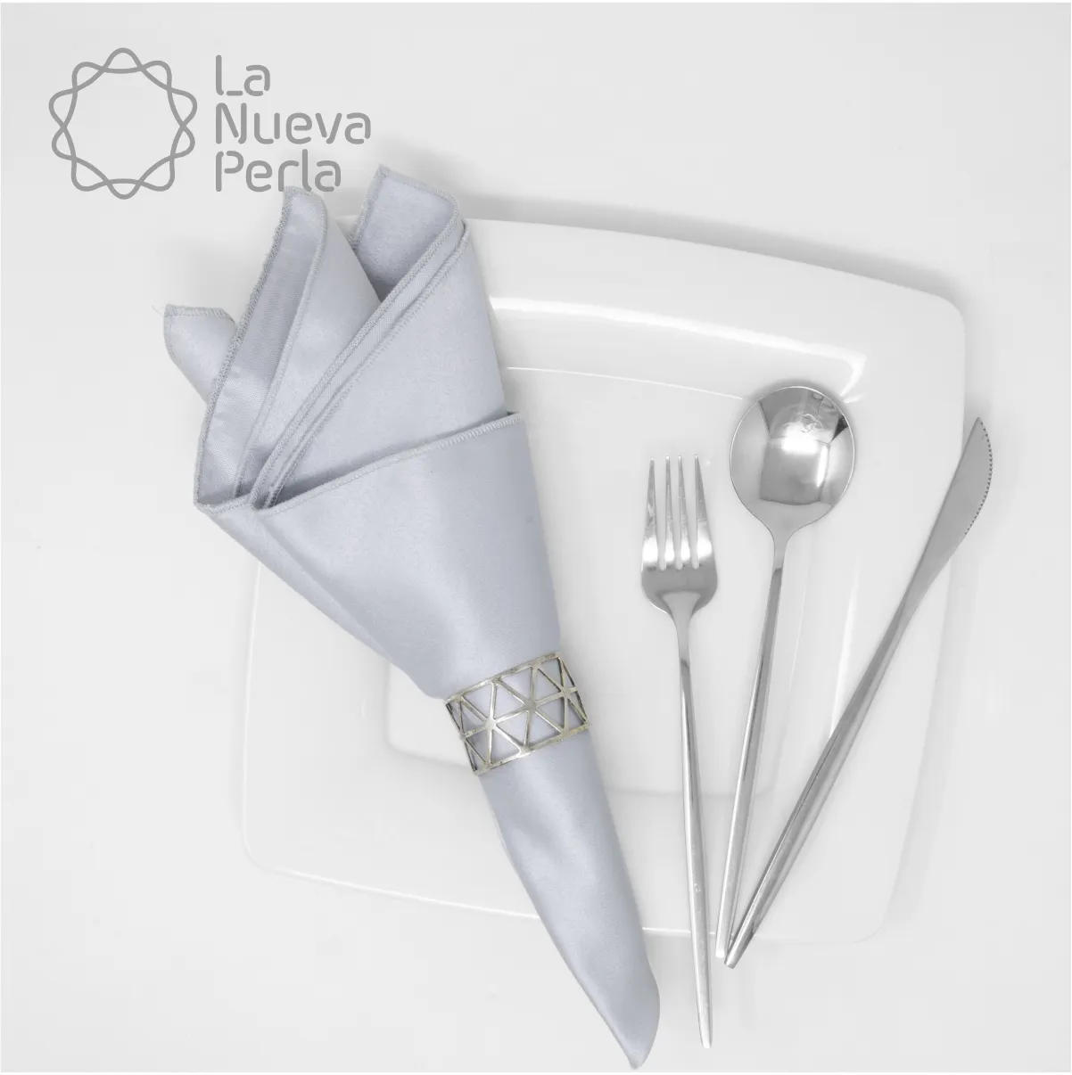Servilleta Yackard Liso 45x45 cm Blanco: imagen 6