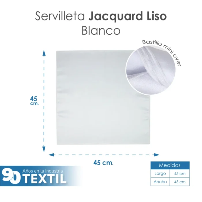 Servilleta Yackard Liso 45x45 cm Blanco