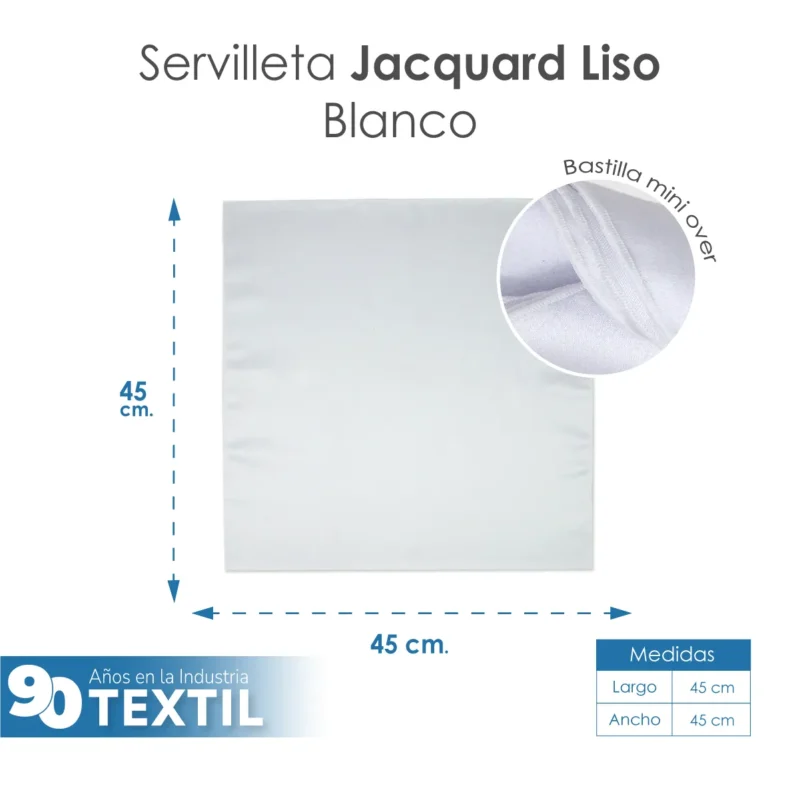 Servilleta Yackard Liso 45x45 cm Blanco