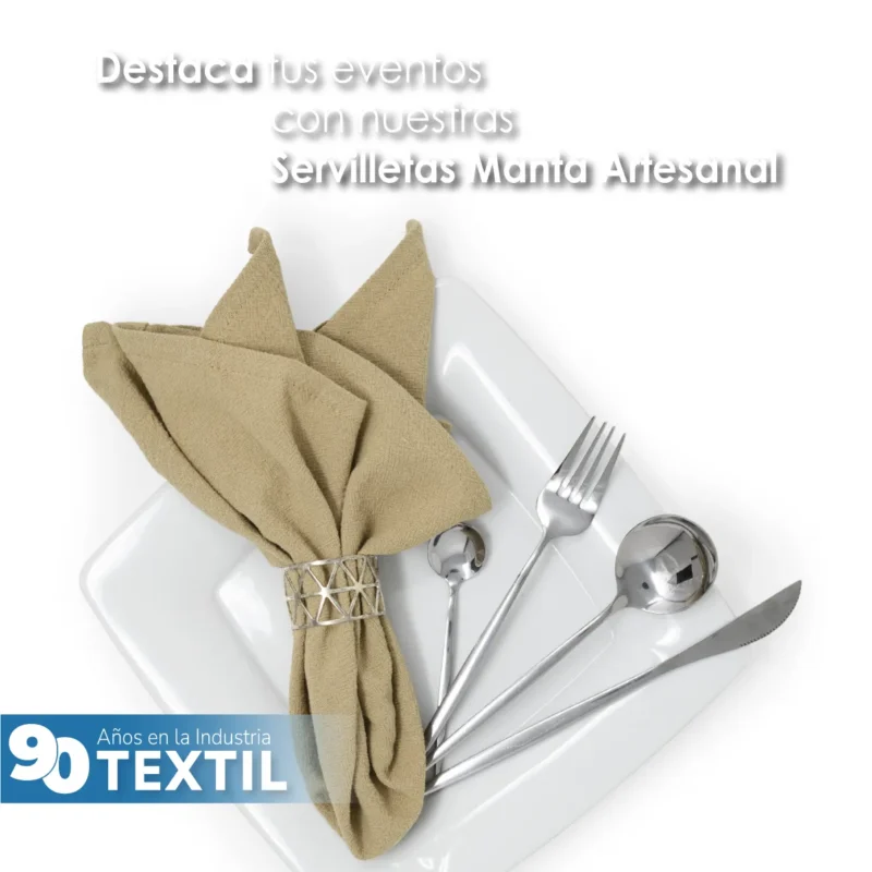 Servilleta Manta Artesanal 100% algodón 45x45 cm Arena