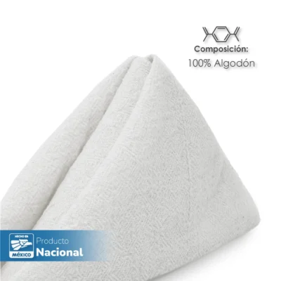 Servilleta Manta Artesanal 100% algodón 45x45 cm Blanco: imagen 3