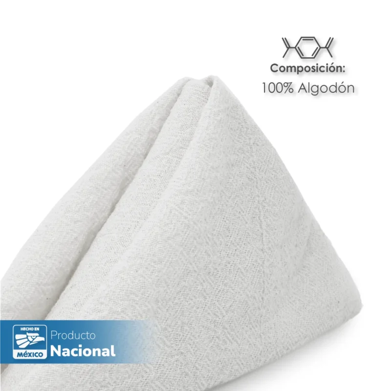 Servilleta Manta Artesanal 100% algodón 45x45 cm Blanco