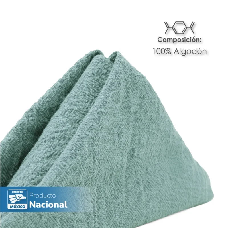 Servilleta Manta Artesanal 100% algodón 45x45 cm Azul Cemento