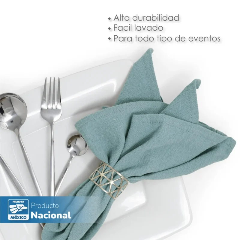 Servilleta Manta Artesanal 100% algodón 45x45 cm Azul Cemento