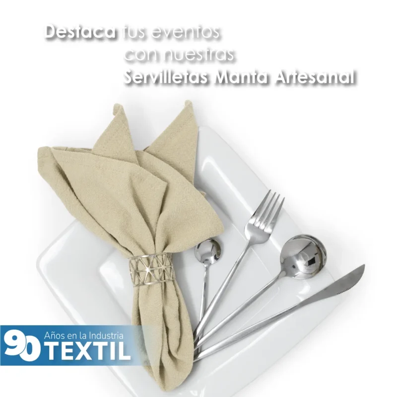 Servilleta Manta Artesanal 100% algodón 45x45 cm Lavada