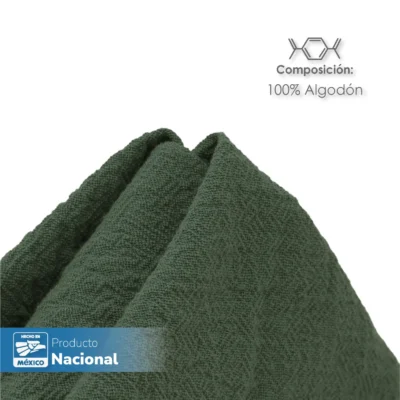 Servilleta Manta Artesanal 100% algodón 45x45 cm Verde Militar: imagen 4