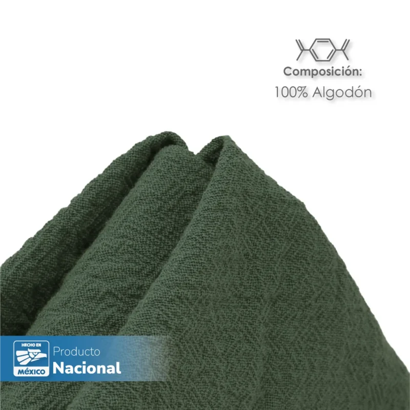 Servilleta Manta Artesanal 100% algodón 45x45 cm Verde Militar