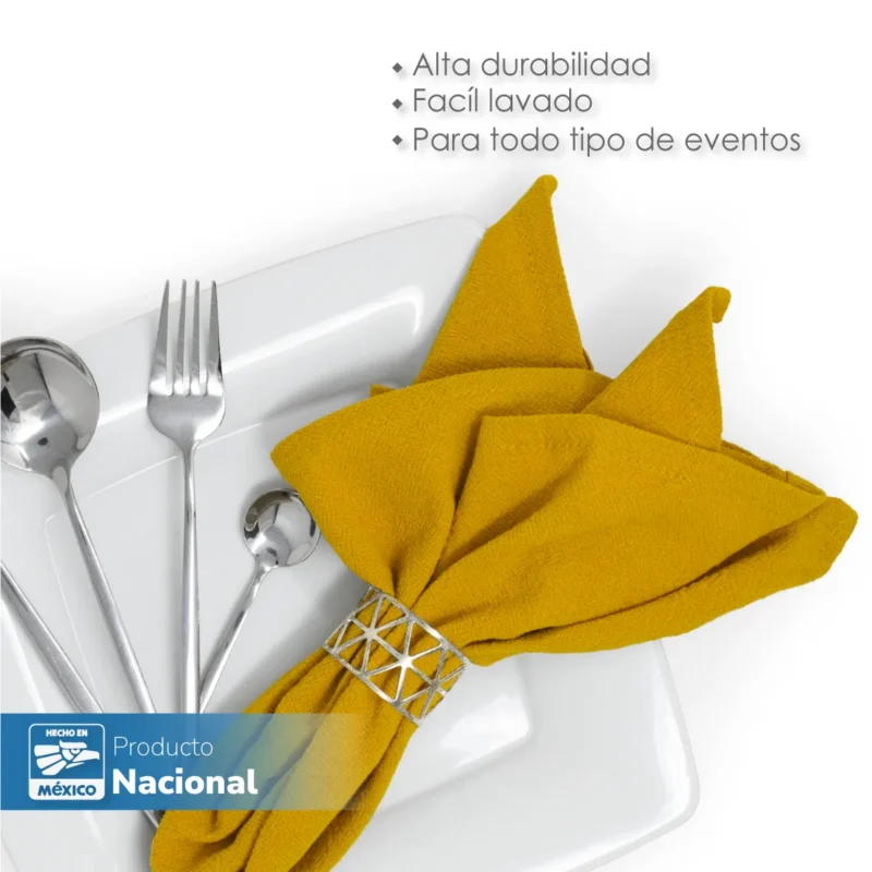 Servilleta Manta Artesanal 100% algodón 45x45 cm Mostaza