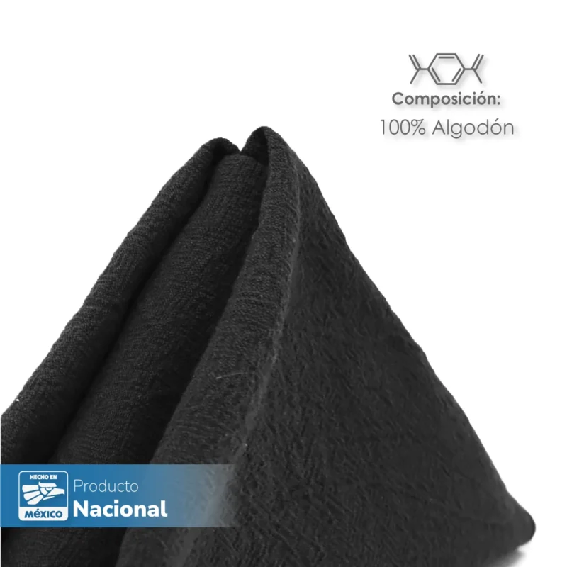 Servilleta Manta Artesanal 100% algodón 45x45 cm Negro