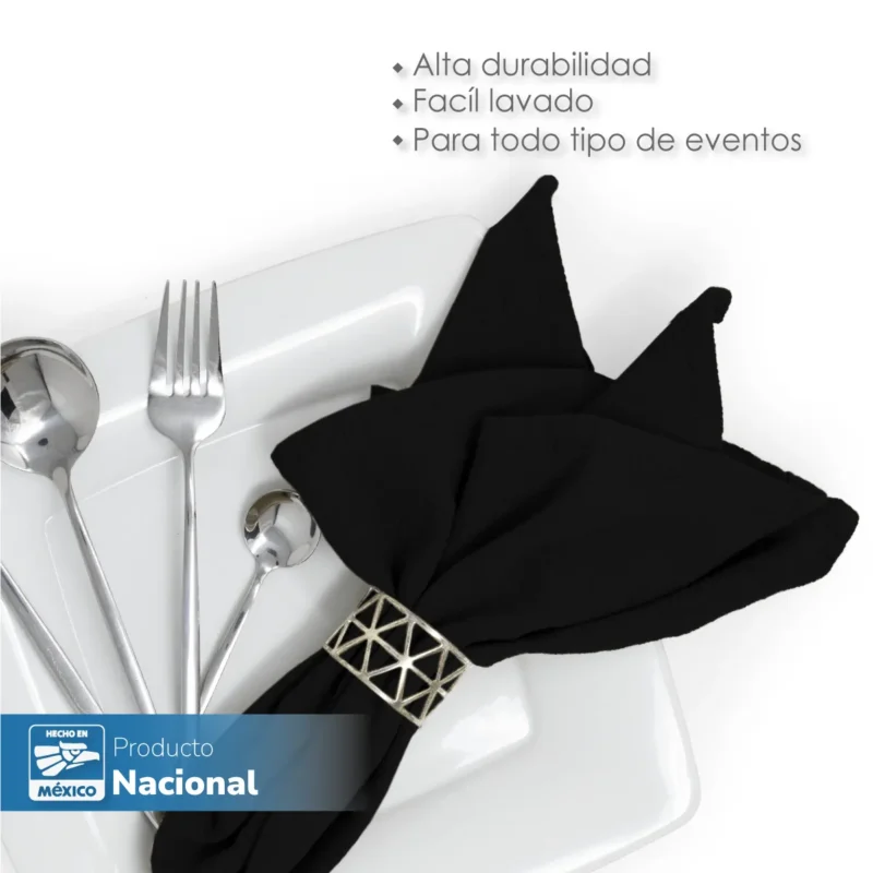Servilleta Manta Artesanal 100% algodón 45x45 cm Negro